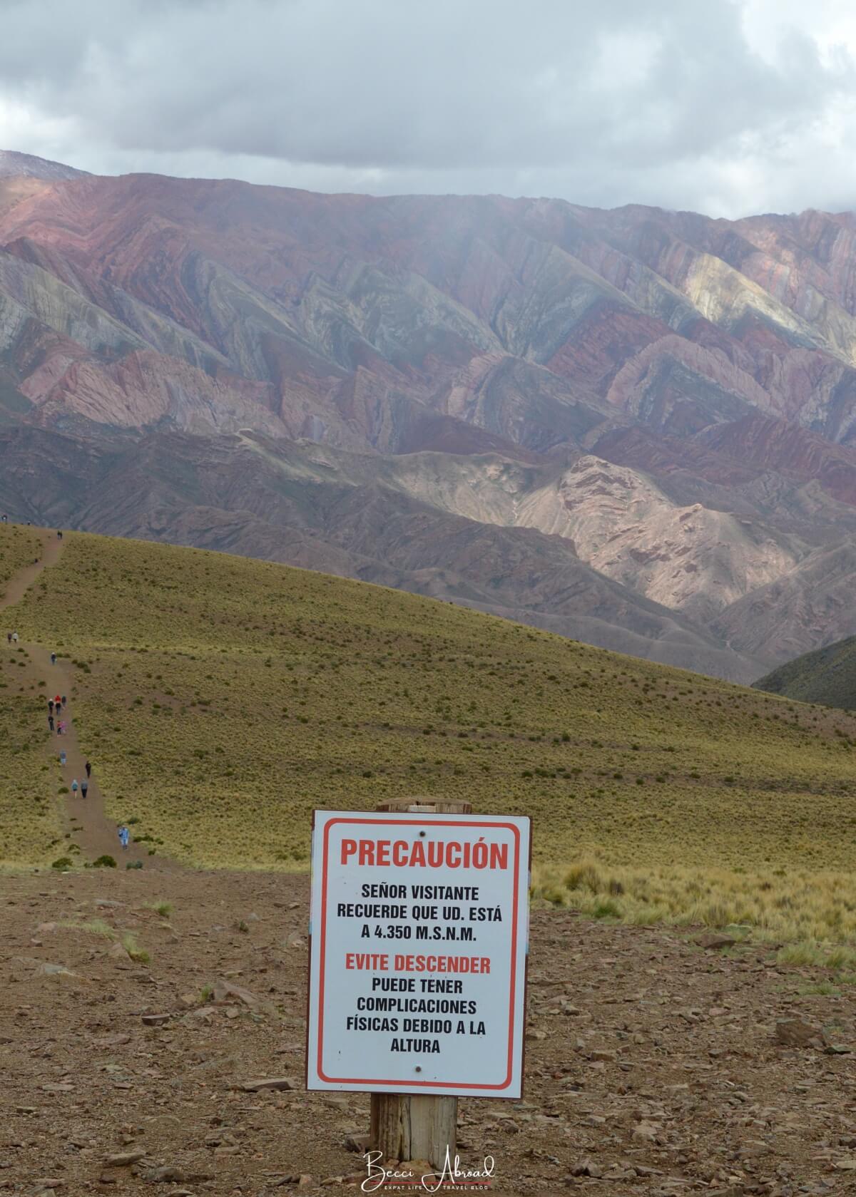 The viewpoint over Argentina's Fourteen Colors Mountains