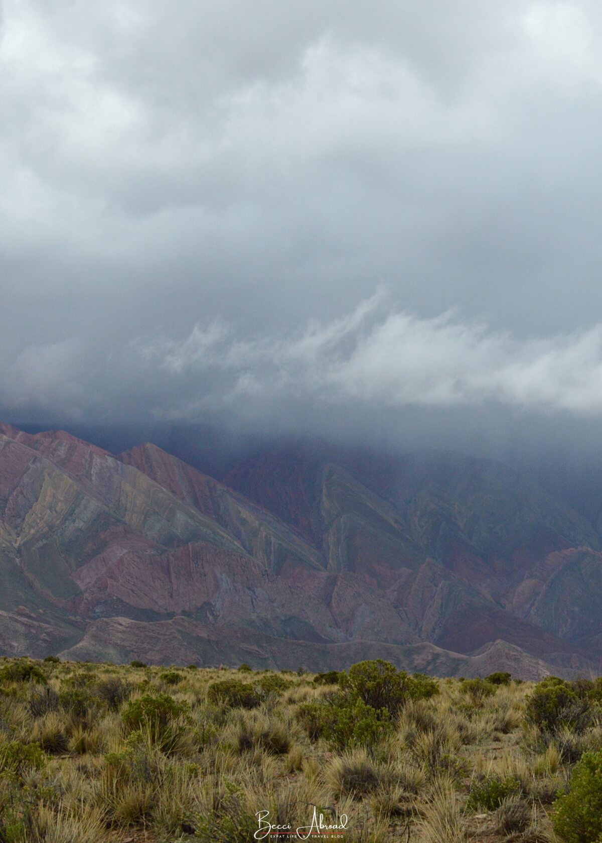 Dramatic skies at Cerro de Catorce Colores in Argentina