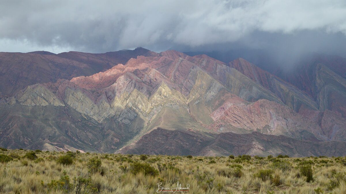 The weather can change quickly at the high altitudes of Argentina's Rainbow Mountain