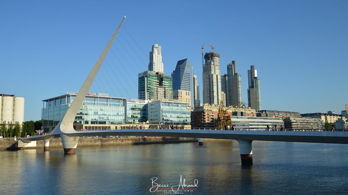 Puente de la Mujer is the main attraction in Puerto Madero, Buenos Aires