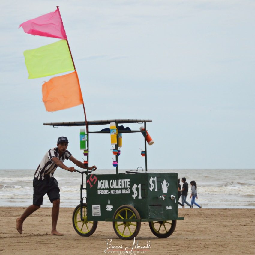 Vendor at a beach close to Buenos Aires