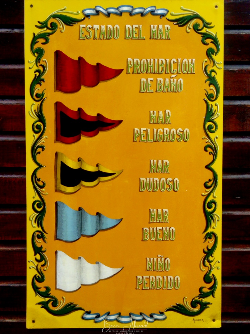 Traditional signs at the beaches close to Buenos Aires