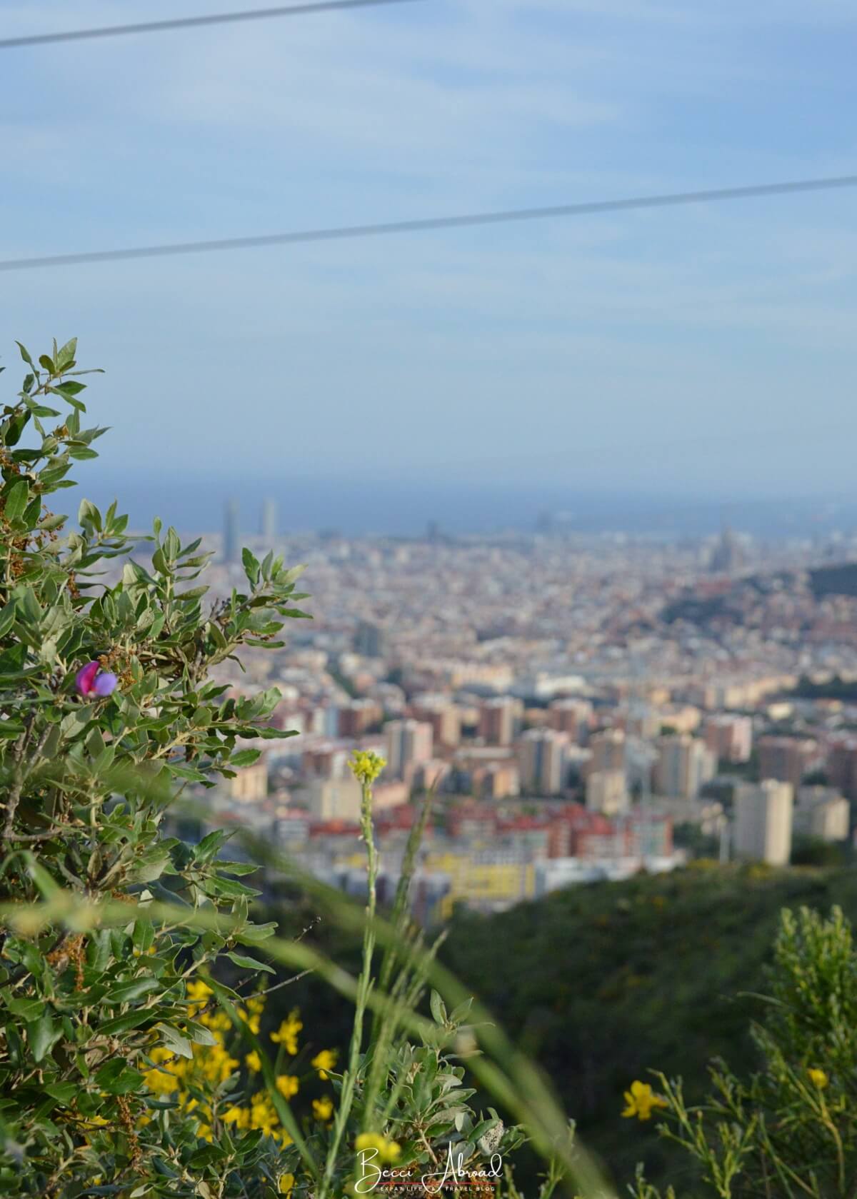 View of Barcelona from Castell Torre Baró, an off-the-beaten-path lookout point in Barcelona