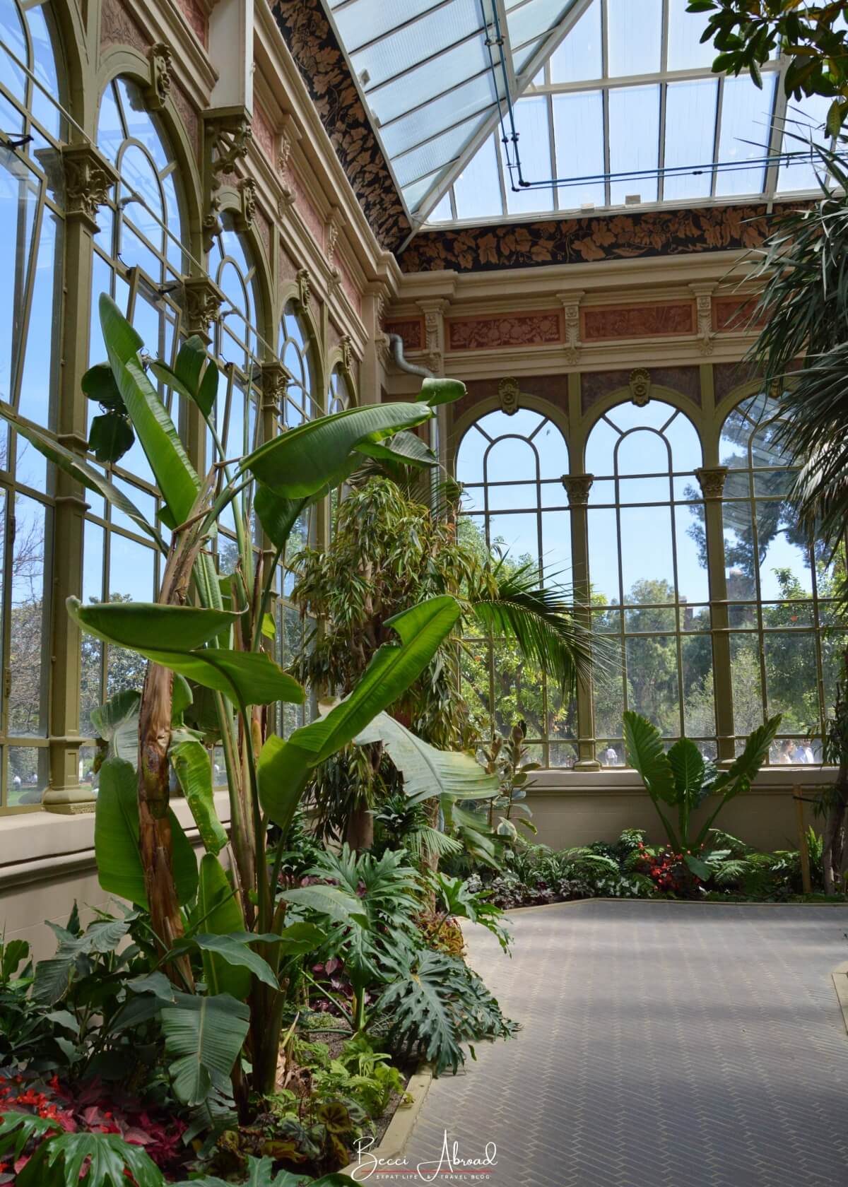 Inside the Greenhouse in Ciutadella Park, a non-touristy thing to do in Barcelona