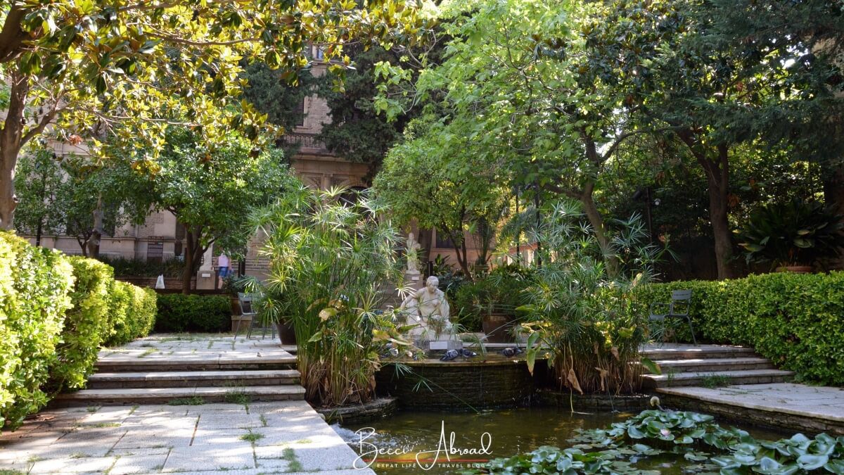 Relaxing in the Muñoz Ramonet Gardens, a lesser-known but unique attraction in Barcelona.