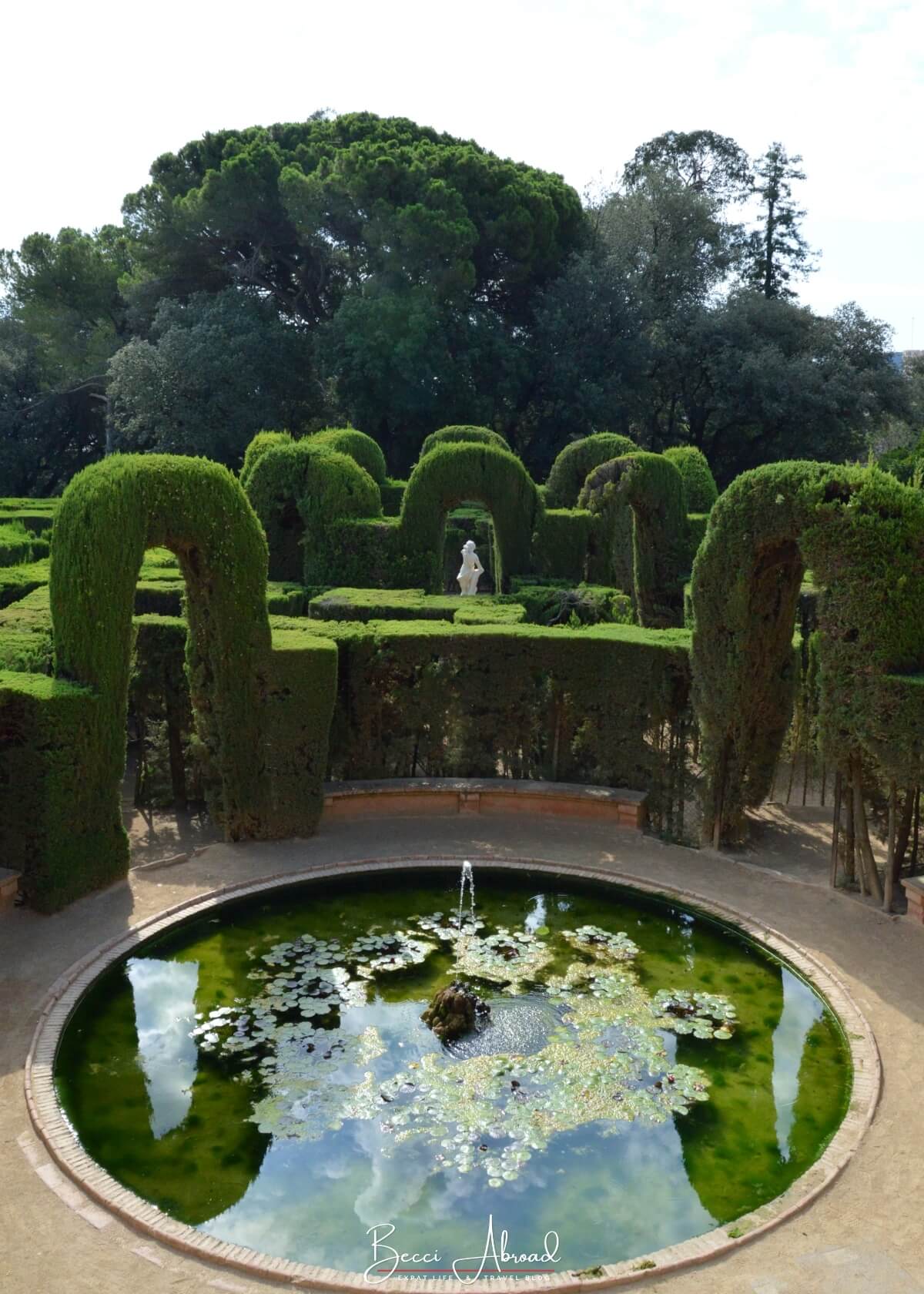 The maze park, Parc del Laberint d'Horta, a lesser-known attraction in Barcelona..