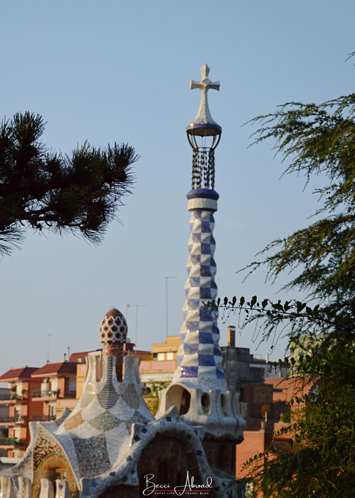 Details of the Porter’s Lodge Pavilion at the entrance of Park Güell 