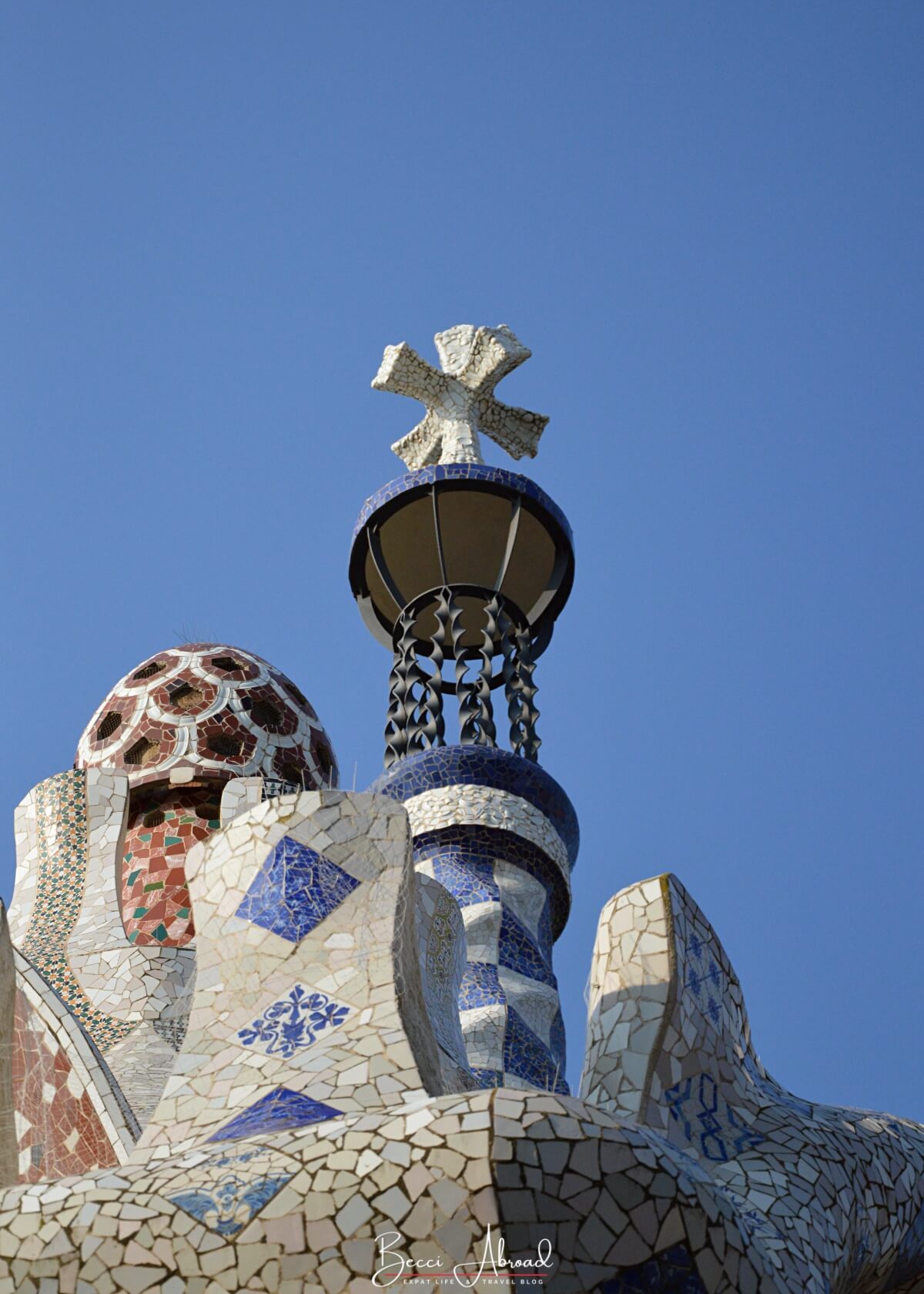 Details of the roofs of the Porter’s Lodge Pavilion at the entrance of Park Güell 