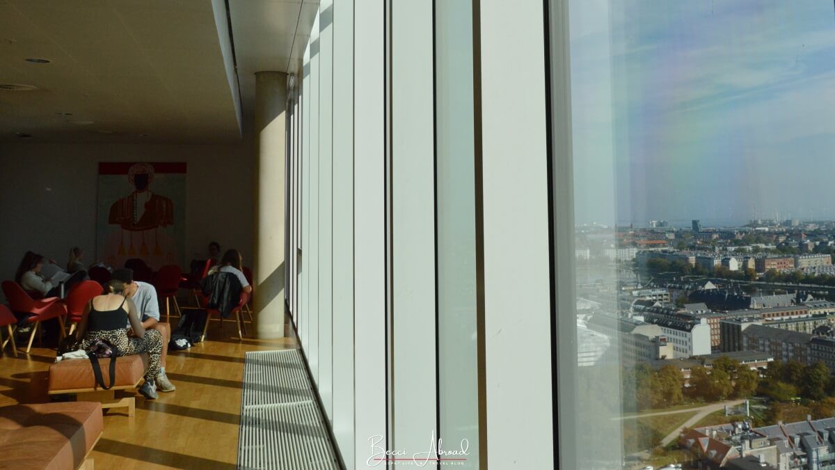 The view of the indoor viewpoint of the Maersk tower in Copenhagen