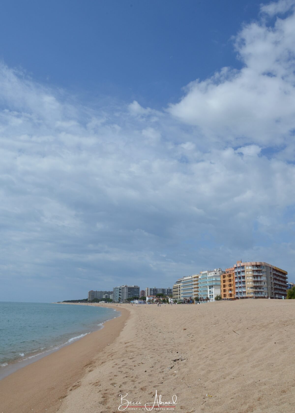 The beach Platja S'Abanell in Blanes