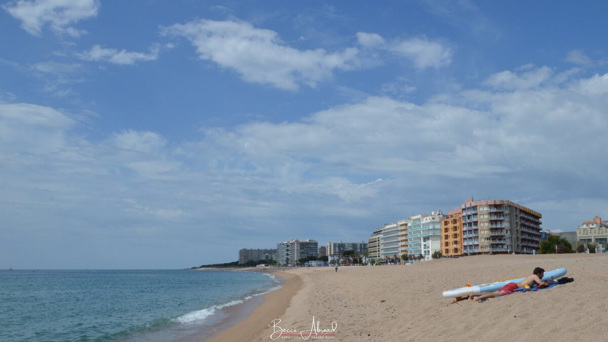 The beach Platja S'Abanell in Blanes