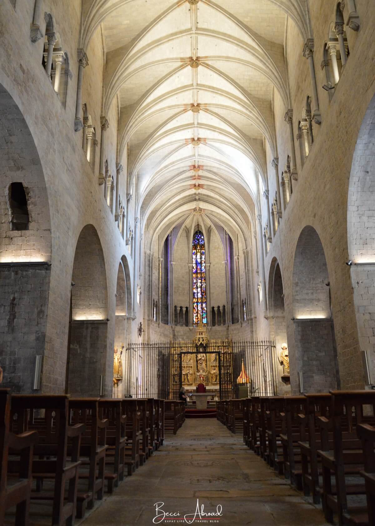 Inside the Church of Sant Feliu