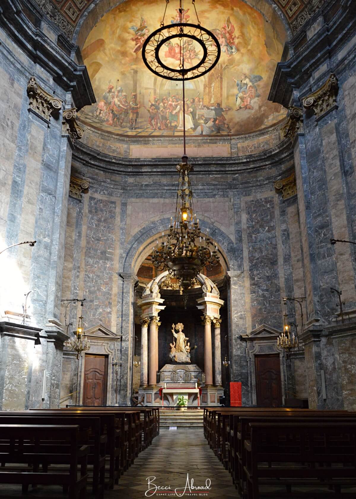 Inside the Church of Sant Feliu