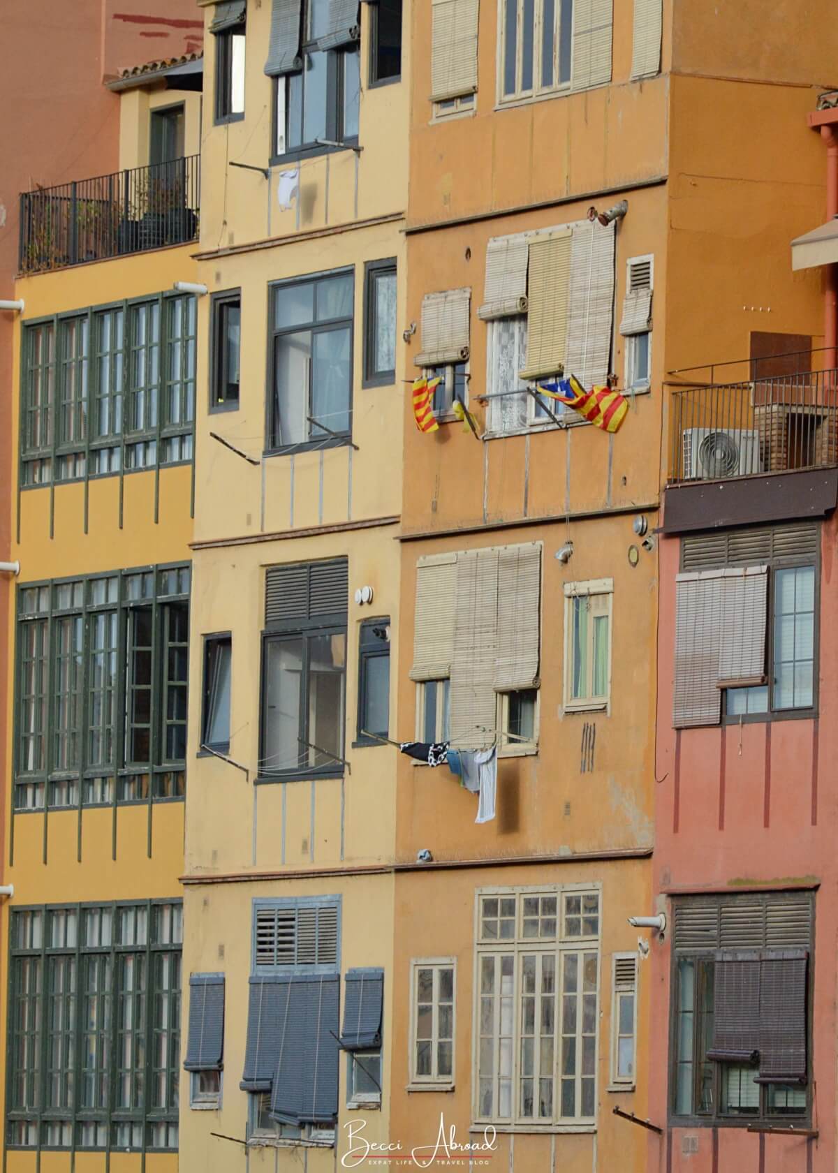 Girona Day Trip: View of Girona's colorful houses along the Onyar River