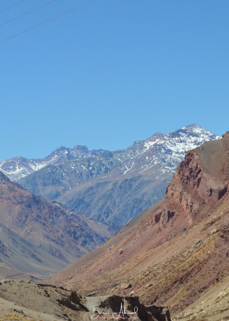 Snow in the Andes Mountains near Mendoza