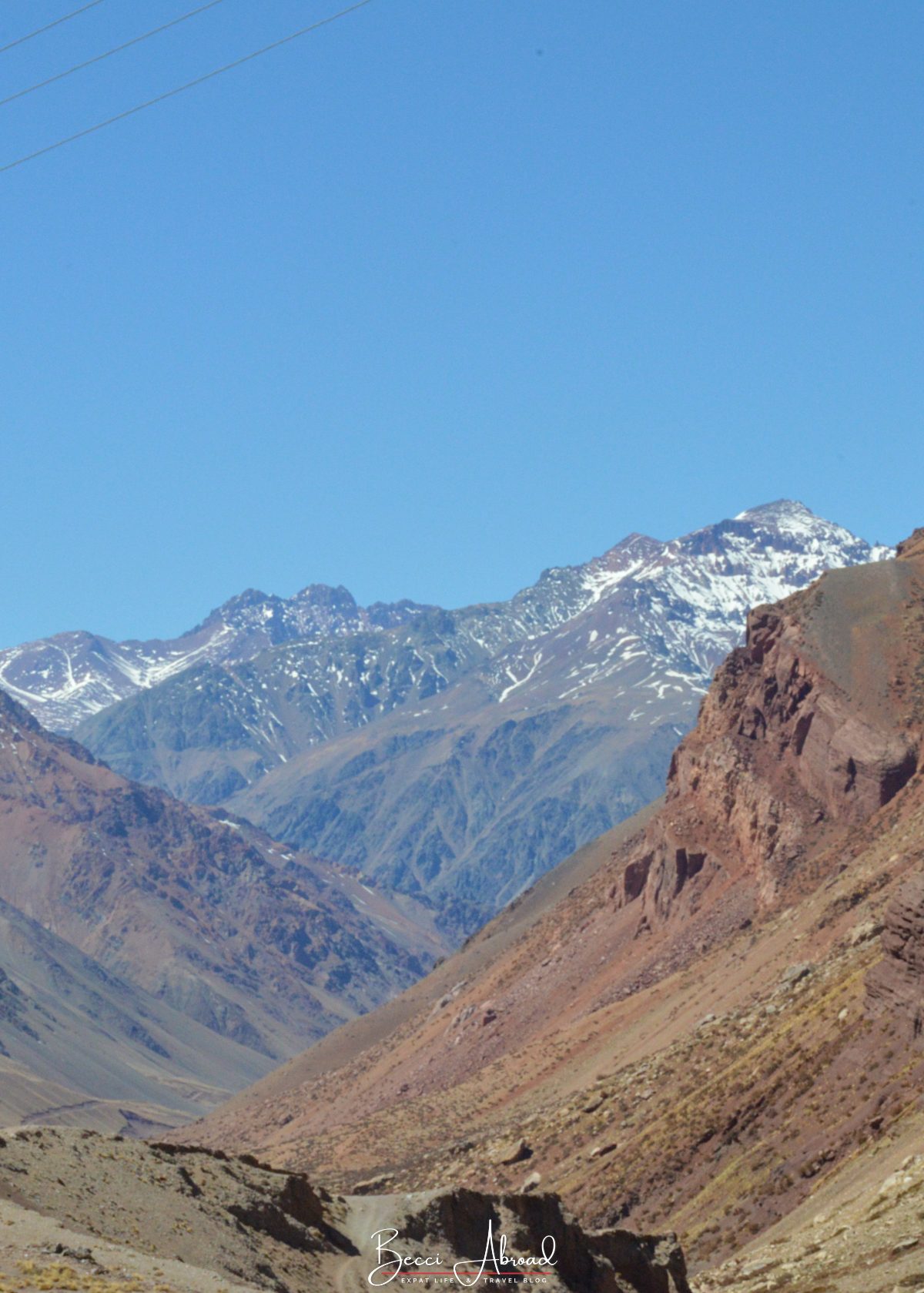 Mountain landscape of the Andes Mountains, Mendoza