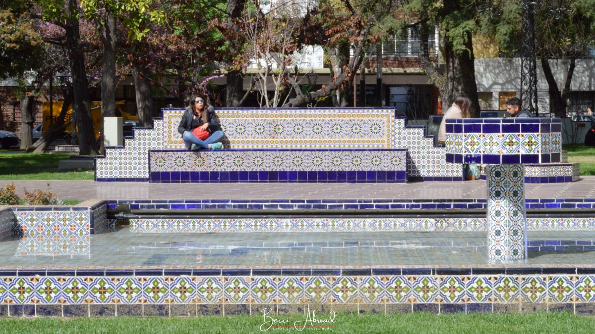 The Spanish Square in the center of Mendoza