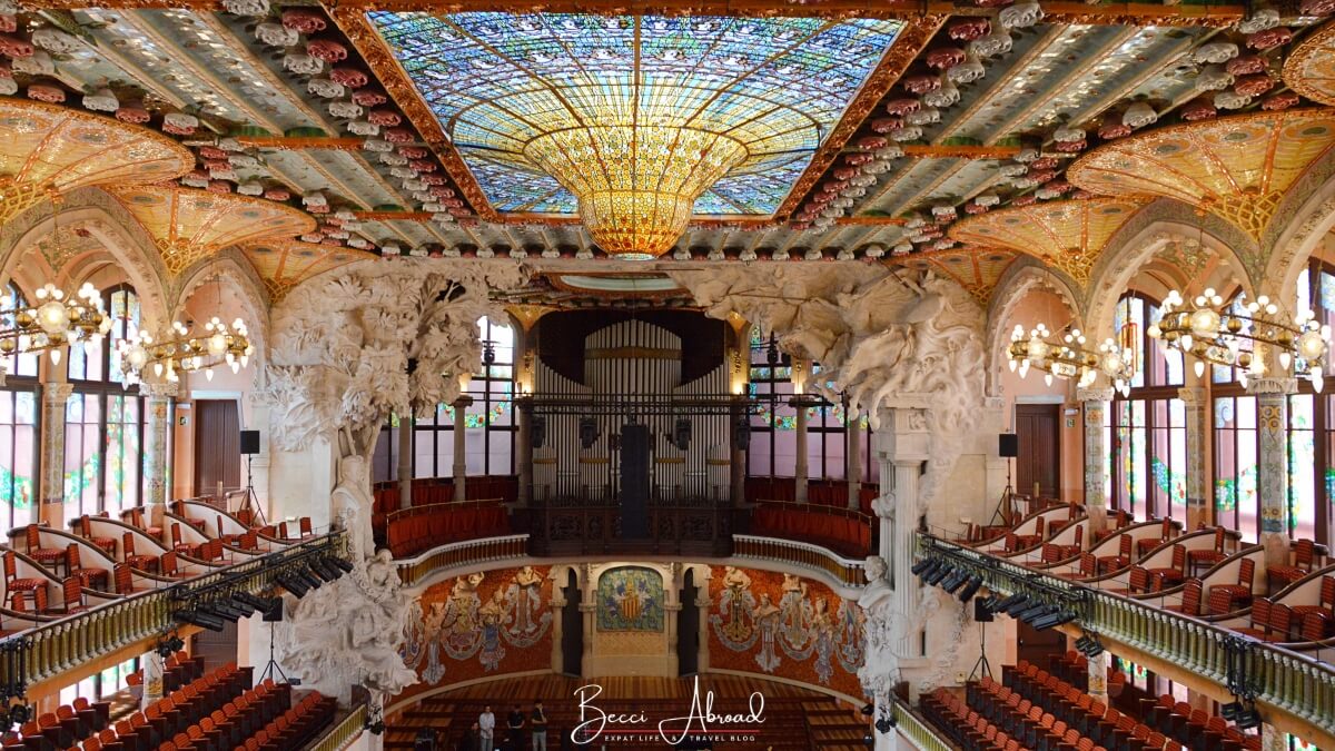 Visiting inside Palau de la Música Catalana is great thing to do in Barcelona in winter 