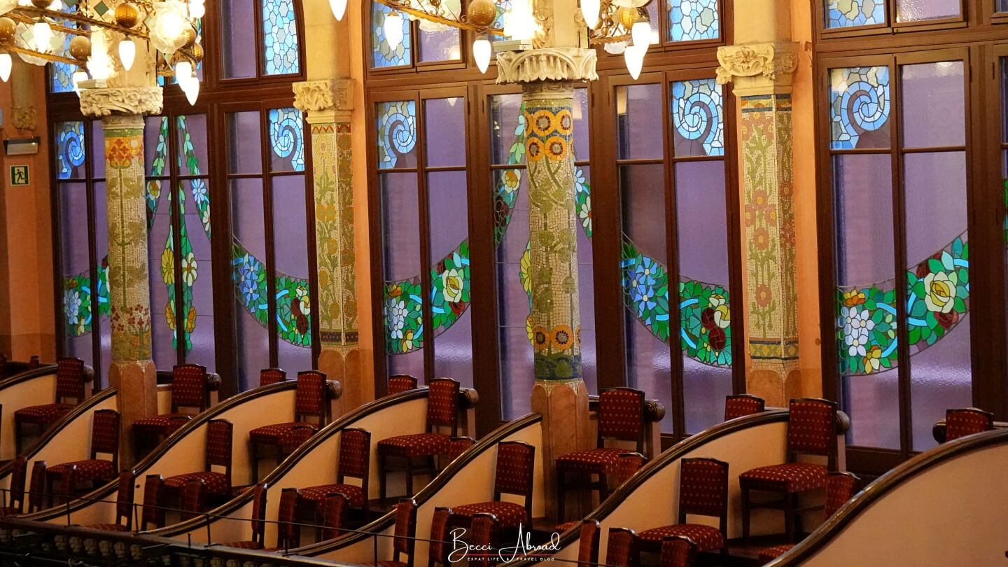 Sidergallerierne i paladset for catalansk musik på anden sal