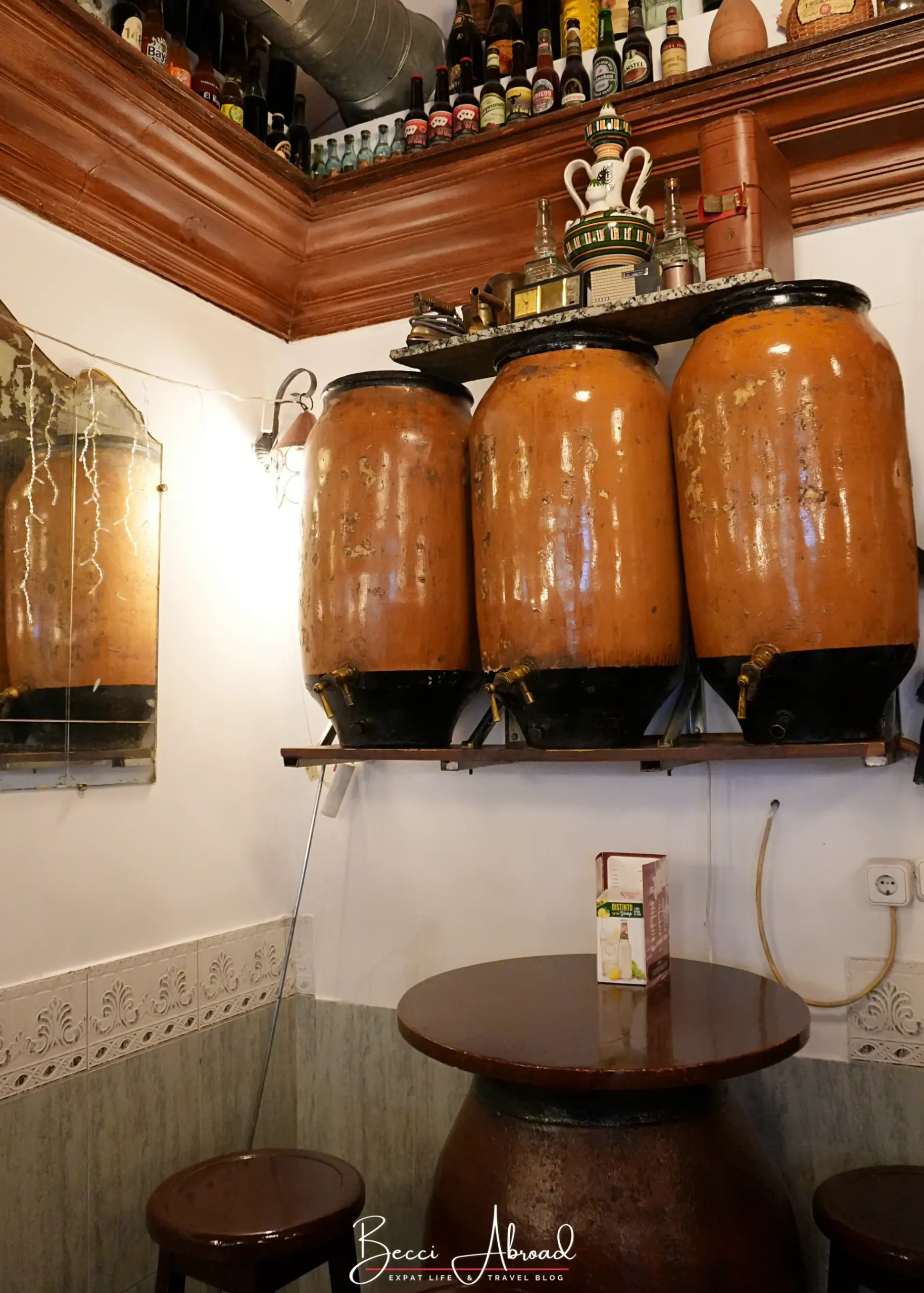 Inside an old traditional tapas bar in Madrid