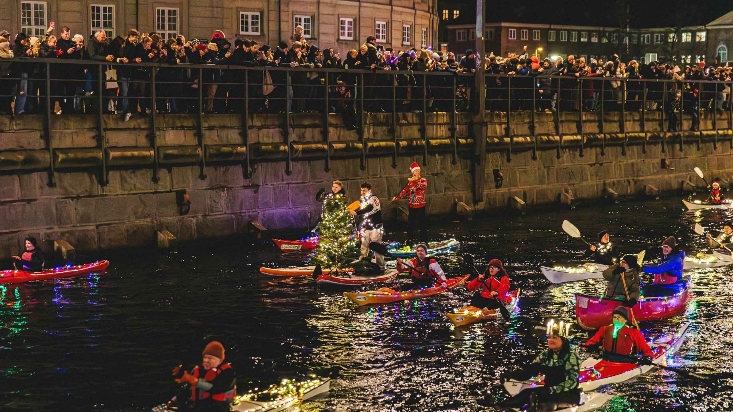The Kayak Santa Lucia procession in Copenhagen, a modern version Danish Christmas traditions