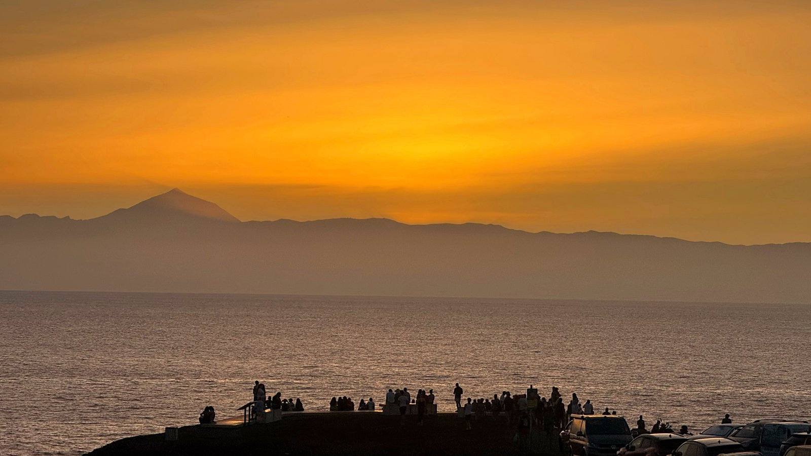 Sunset over Gran Canaria in winter